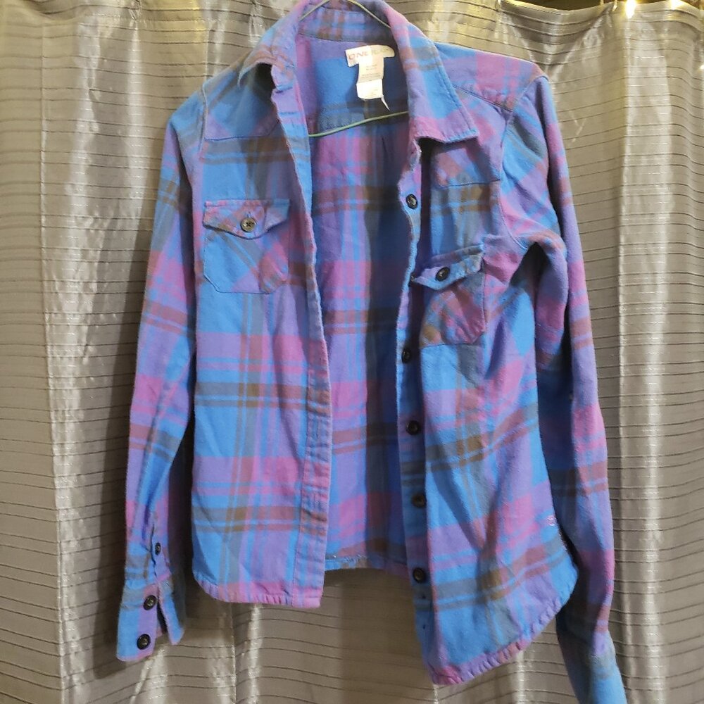 O'Neill Purple Blue Flannel Shirt 90's Vintage